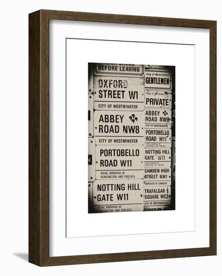 Antique Enamelled Signs - W11 Railroad Wall Plaque Signs - Wall Signs - Notting Hill - London - UK-Philippe Hugonnard-Framed Art Print