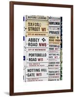 Antique Enamelled Signs - W11 Railroad Wall Plaque Signs - Wall Signs - Notting Hill - London - UK-Philippe Hugonnard-Framed Art Print