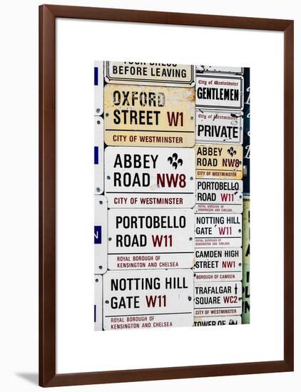 Antique Enamelled Signs - W11 Railroad Wall Plaque Signs - Wall Signs - Notting Hill - London - UK-Philippe Hugonnard-Framed Art Print