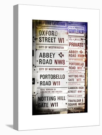 Antique Enamelled Signs - W11 Railroad Wall Plaque Signs - Wall Signs - Notting Hill - London - UK-Philippe Hugonnard-Stretched Canvas