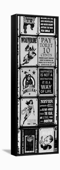 Antique Enamelled Signs - Wall Signs - Notting Hill - London - UK - England - Door Poster-Philippe Hugonnard-Framed Stretched Canvas