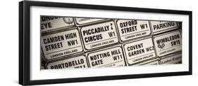 Antique Enamelled Signs - Wall Signs - Notting Hill - London - UK - England - United Kingdom-Philippe Hugonnard-Framed Photographic Print