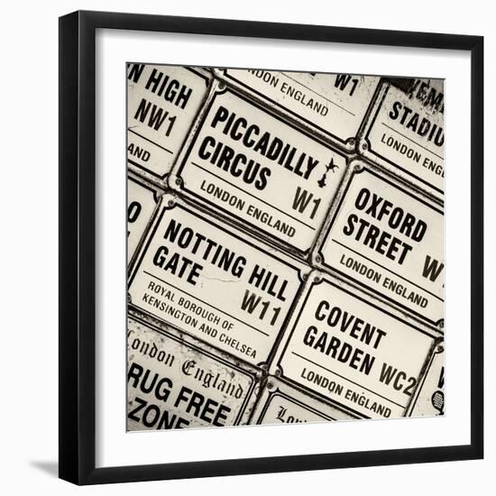 Antique Enamelled Signs - Wall Signs - Notting Hill - London - UK - England - United Kingdom-Philippe Hugonnard-Framed Photographic Print