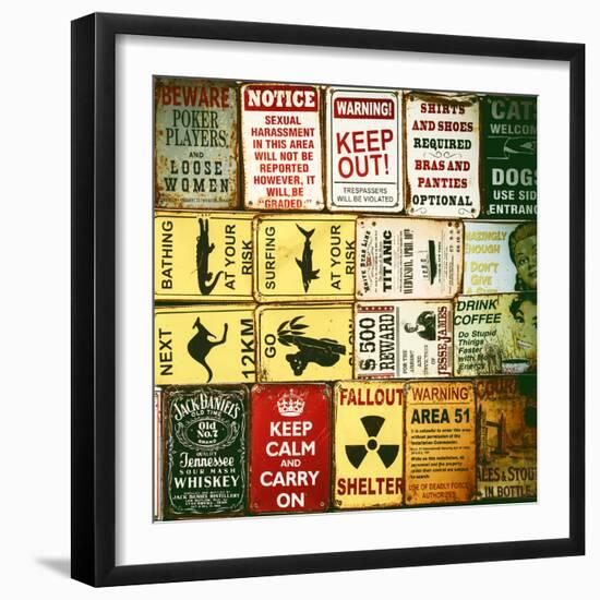 Antique Enamelled Signs - Wall Signs - Notting Hill - London - UK - England - United Kingdom-Philippe Hugonnard-Framed Photographic Print