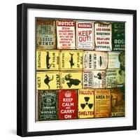 Antique Enamelled Signs - Wall Signs - Notting Hill - London - UK - England - United Kingdom-Philippe Hugonnard-Framed Photographic Print