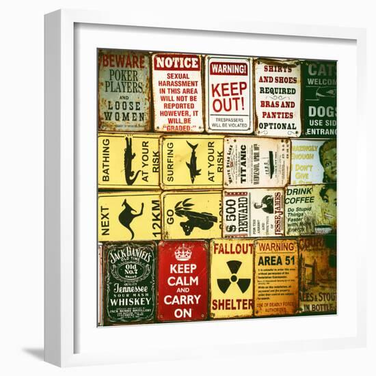 Antique Enamelled Signs - Wall Signs - Notting Hill - London - UK - England - United Kingdom-Philippe Hugonnard-Framed Photographic Print