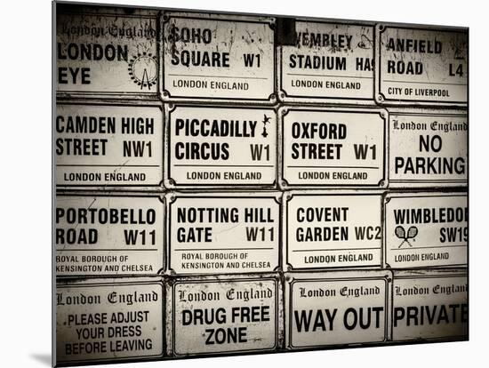 Antique Enamelled Signs - Wall Signs - Notting Hill - London - UK - England - United Kingdom-Philippe Hugonnard-Mounted Photographic Print