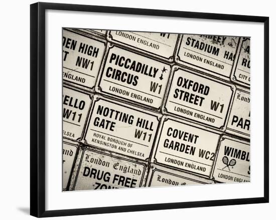 Antique Enamelled Signs - Wall Signs - Notting Hill - London - UK - England - United Kingdom-Philippe Hugonnard-Framed Photographic Print