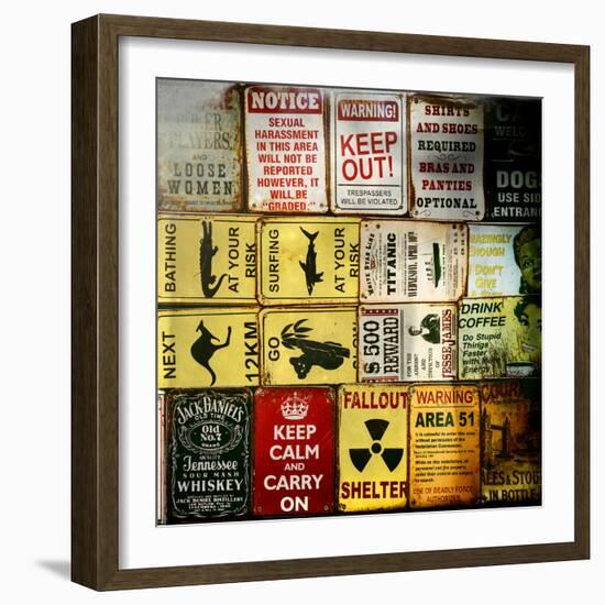 Antique Enamelled Signs - Wall Signs - Notting Hill - London - UK - England - United Kingdom-Philippe Hugonnard-Framed Photographic Print