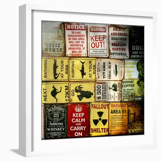 Antique Enamelled Signs - Wall Signs - Notting Hill - London - UK - England - United Kingdom-Philippe Hugonnard-Framed Photographic Print