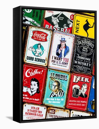 Antique Enamelled Signs - Wall Signs - Notting Hill - London - UK - England - United Kingdom-Philippe Hugonnard-Framed Stretched Canvas