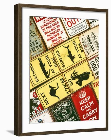 Antique Enamelled Signs - Wall Signs - Notting Hill - London - UK - England - United Kingdom-Philippe Hugonnard-Framed Photographic Print