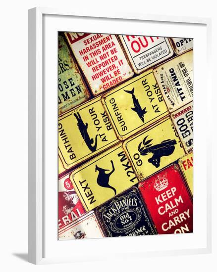 Antique Enamelled Signs - Wall Signs - Notting Hill - London - UK - England - United Kingdom-Philippe Hugonnard-Framed Photographic Print