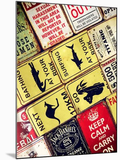 Antique Enamelled Signs - Wall Signs - Notting Hill - London - UK - England - United Kingdom-Philippe Hugonnard-Mounted Photographic Print