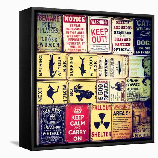 Antique Enamelled Signs - Wall Signs - Notting Hill - London - UK - England - United Kingdom-Philippe Hugonnard-Framed Stretched Canvas