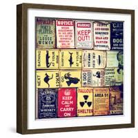 Antique Enamelled Signs - Wall Signs - Notting Hill - London - UK - England - United Kingdom-Philippe Hugonnard-Framed Photographic Print