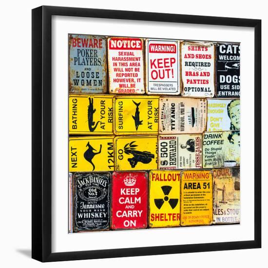 Antique Enamelled Signs - Wall Signs - Notting Hill - London - UK - England - United Kingdom-Philippe Hugonnard-Framed Photographic Print