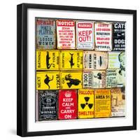 Antique Enamelled Signs - Wall Signs - Notting Hill - London - UK - England - United Kingdom-Philippe Hugonnard-Framed Photographic Print