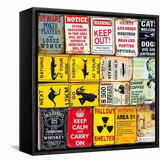 Antique Enamelled Signs - Wall Signs - Notting Hill - London - UK - England - United Kingdom-Philippe Hugonnard-Framed Stretched Canvas