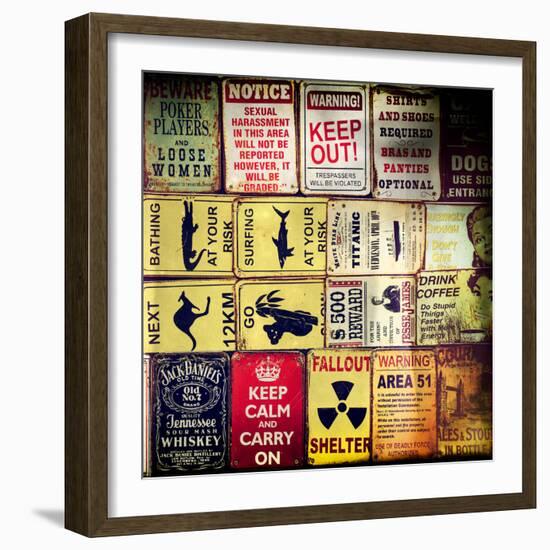 Antique Enamelled Signs - Wall Signs - Notting Hill - London - UK - England - United Kingdom-Philippe Hugonnard-Framed Photographic Print