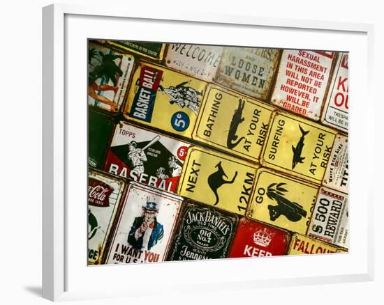 Antique Enamelled Signs - Wall Signs - Notting Hill - London - UK - England - United Kingdom-Philippe Hugonnard-Framed Photographic Print