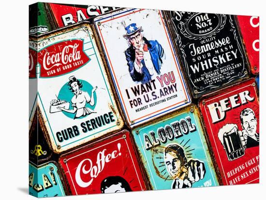 Antique Enamelled Signs - Wall Signs - Notting Hill - London - UK - England - United Kingdom-Philippe Hugonnard-Stretched Canvas