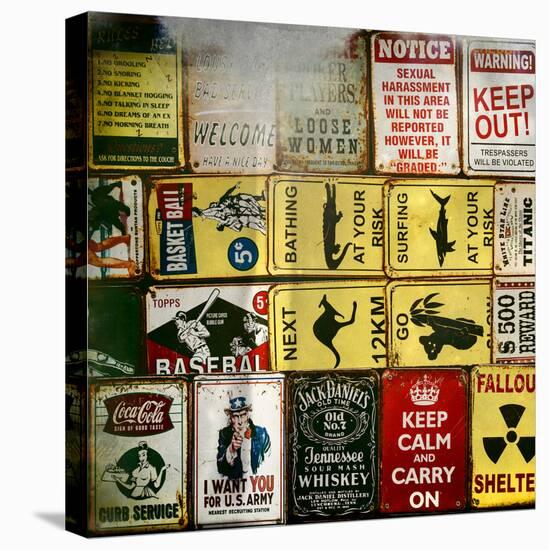 Antique Enamelled Signs - Wall Signs - Notting Hill - London - UK - England - United Kingdom-Philippe Hugonnard-Stretched Canvas