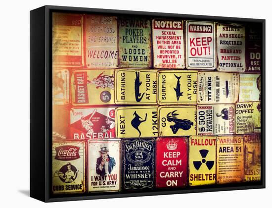 Antique Enamelled Signs - Wall Signs - Notting Hill - London - UK - England - United Kingdom-Philippe Hugonnard-Framed Stretched Canvas