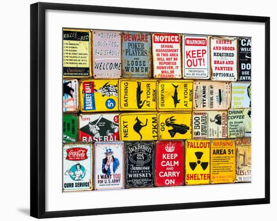 Antique Enamelled Signs - Wall Signs - Notting Hill - London - UK - England - United Kingdom-Philippe Hugonnard-Framed Photographic Print