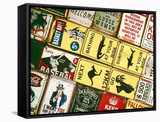 Antique Enamelled Signs - Wall Signs - Notting Hill - London - UK - England - United Kingdom-Philippe Hugonnard-Framed Stretched Canvas