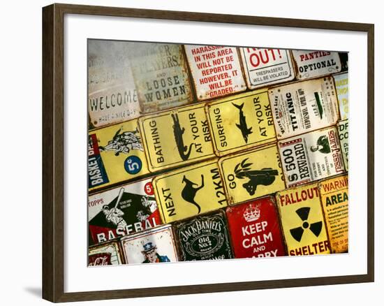 Antique Enamelled Signs - Wall Signs - Notting Hill - London - UK - England - United Kingdom-Philippe Hugonnard-Framed Photographic Print