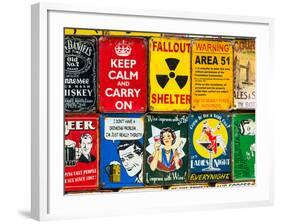 Antique Enamelled Signs - Wall Signs - Notting Hill - London - UK - England - United Kingdom-Philippe Hugonnard-Framed Photographic Print