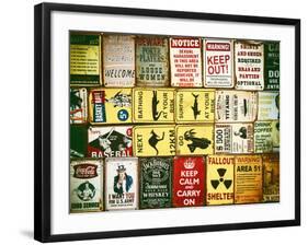 Antique Enamelled Signs - Wall Signs - Notting Hill - London - UK - England - United Kingdom-Philippe Hugonnard-Framed Photographic Print