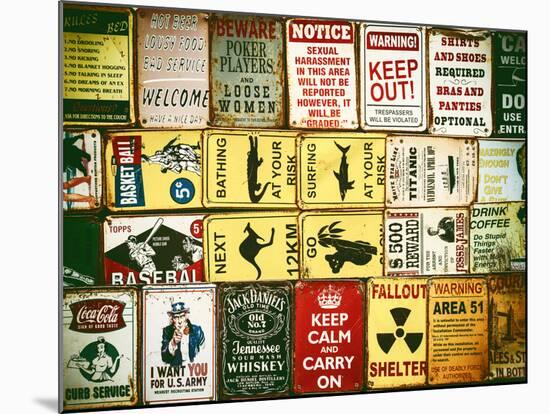 Antique Enamelled Signs - Wall Signs - Notting Hill - London - UK - England - United Kingdom-Philippe Hugonnard-Mounted Photographic Print