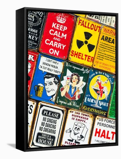 Antique Enamelled Signs - Wall Signs - Notting Hill - London - UK - England - United Kingdom-Philippe Hugonnard-Framed Stretched Canvas