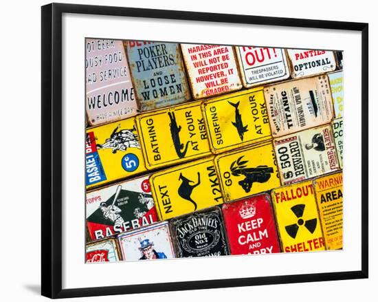 Antique Enamelled Signs - Wall Signs - Notting Hill - London - UK - England - United Kingdom-Philippe Hugonnard-Framed Photographic Print