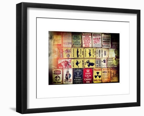 Antique Enamelled Signs - Wall Signs - Notting Hill - London - UK - England - United Kingdom-Philippe Hugonnard-Framed Art Print