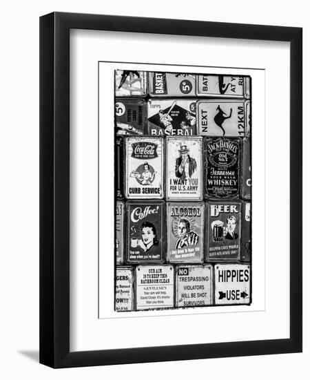 Antique Enamelled Signs - Wall Signs - Notting Hill - London - UK - England - United Kingdom-Philippe Hugonnard-Framed Art Print