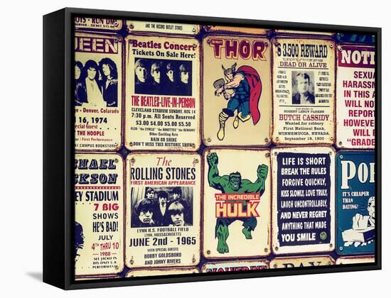 Antique Enamelled Signs - Wall Signs - Notting Hill - London - UK - England-Philippe Hugonnard-Framed Stretched Canvas