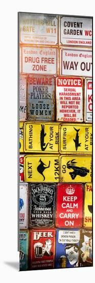 Antique Enamelled Signs - Wall Signs - Notting Hill - London - UK - Photography Door Poster-Philippe Hugonnard-Mounted Photographic Print