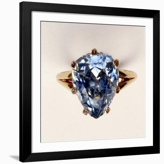 Antique Fancy-Cut Ring, the Blue-Grey Diamond Weighing 5.45 Carats, Once Owned by Marie-Antoinette-null-Framed Giclee Print