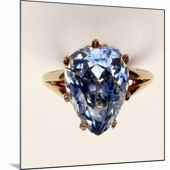 Antique Fancy-Cut Ring, the Blue-Grey Diamond Weighing 5.45 Carats, Once Owned by Marie-Antoinette-null-Mounted Giclee Print