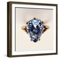 Antique Fancy-Cut Ring, the Blue-Grey Diamond Weighing 5.45 Carats, Once Owned by Marie-Antoinette-null-Framed Giclee Print