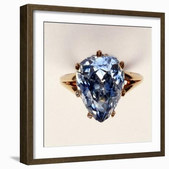 Antique Fancy-Cut Ring, the Blue-Grey Diamond Weighing 5.45 Carats, Once Owned by Marie-Antoinette-null-Framed Giclee Print