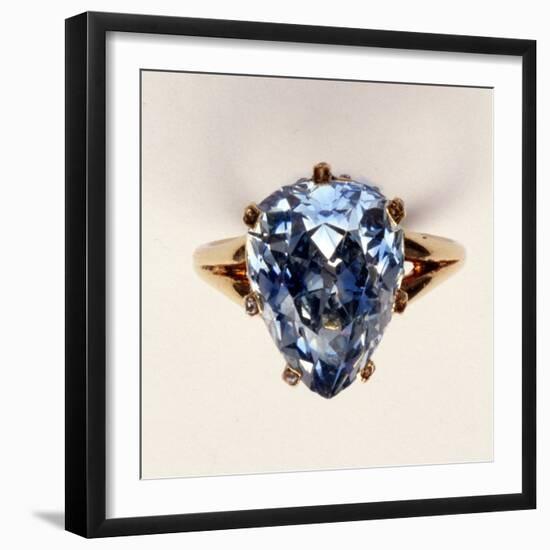 Antique Fancy-Cut Ring, the Blue-Grey Diamond Weighing 5.45 Carats, Once Owned by Marie-Antoinette-null-Framed Giclee Print