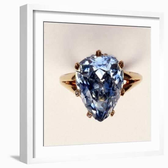 Antique Fancy-Cut Ring, the Blue-Grey Diamond Weighing 5.45 Carats, Once Owned by Marie-Antoinette-null-Framed Giclee Print