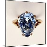 Antique Fancy-Cut Ring, the Blue-Grey Diamond Weighing 5.45 Carats, Once Owned by Marie-Antoinette-null-Mounted Giclee Print