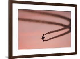 Antique fighter jet does a fly-by at the Madras Airshow, Oregon.-William Sutton-Framed Photographic Print