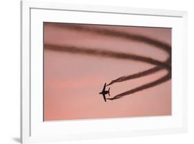 Antique fighter jet does a fly-by at the Madras Airshow, Oregon.-William Sutton-Framed Photographic Print