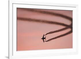 Antique fighter jet does a fly-by at the Madras Airshow, Oregon.-William Sutton-Framed Photographic Print